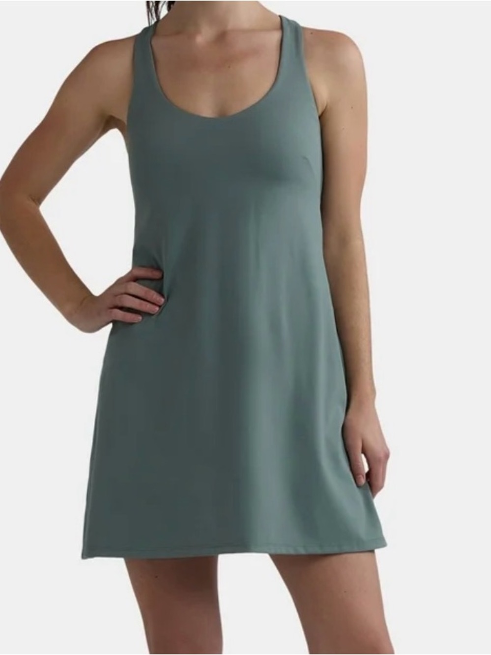 Avia Dusty Green/Grey Crossback Mini Dress